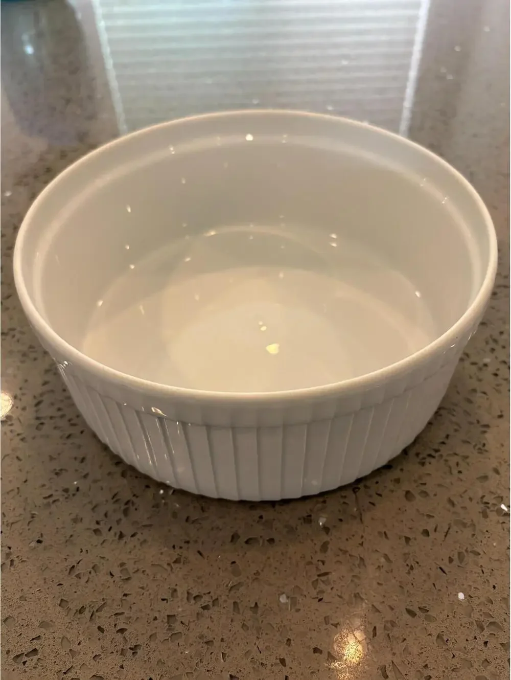 Pillivuyt France White Porcelain Ribbed Soufflé Dish - 7.5